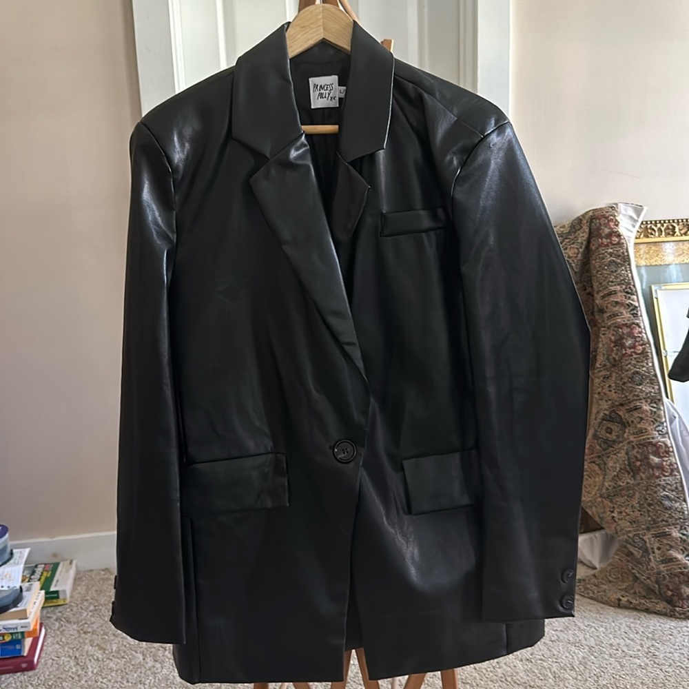 Princess Polly Faux Leather Blazer